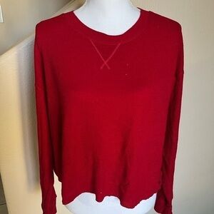 Hollister red waffle knit top